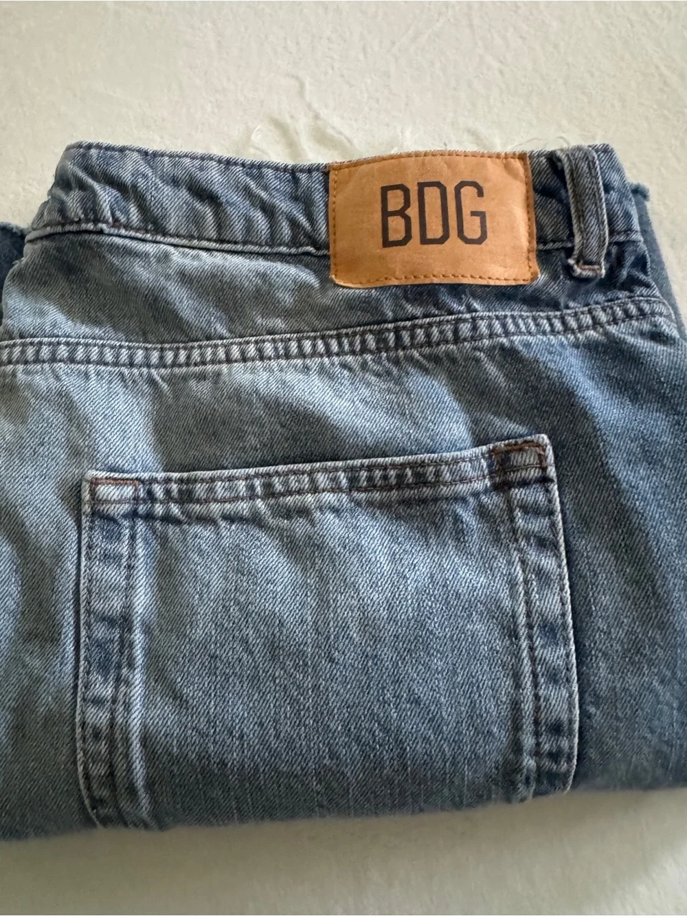 BDG Urban Outfitters Men's Distressed Light Blue Denim Cutoff Shorts size 34